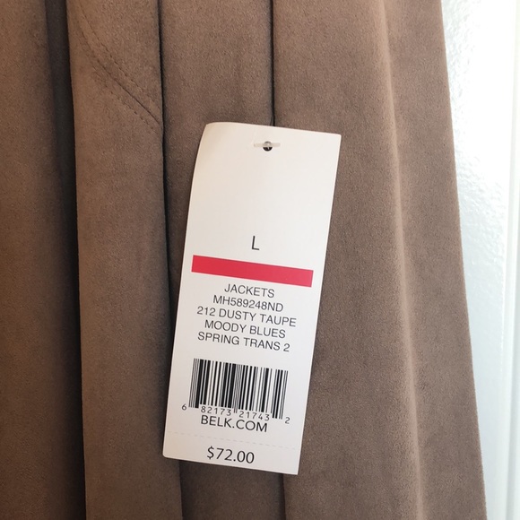 New Directions 3/4 sleeve suede drape front jacket, double stitched seems - Picture 6 of 7